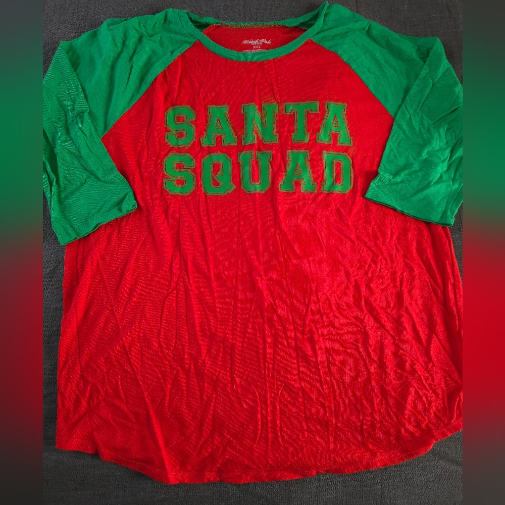 Santa Squad 3/4 Sleeve Tee Size:XXL